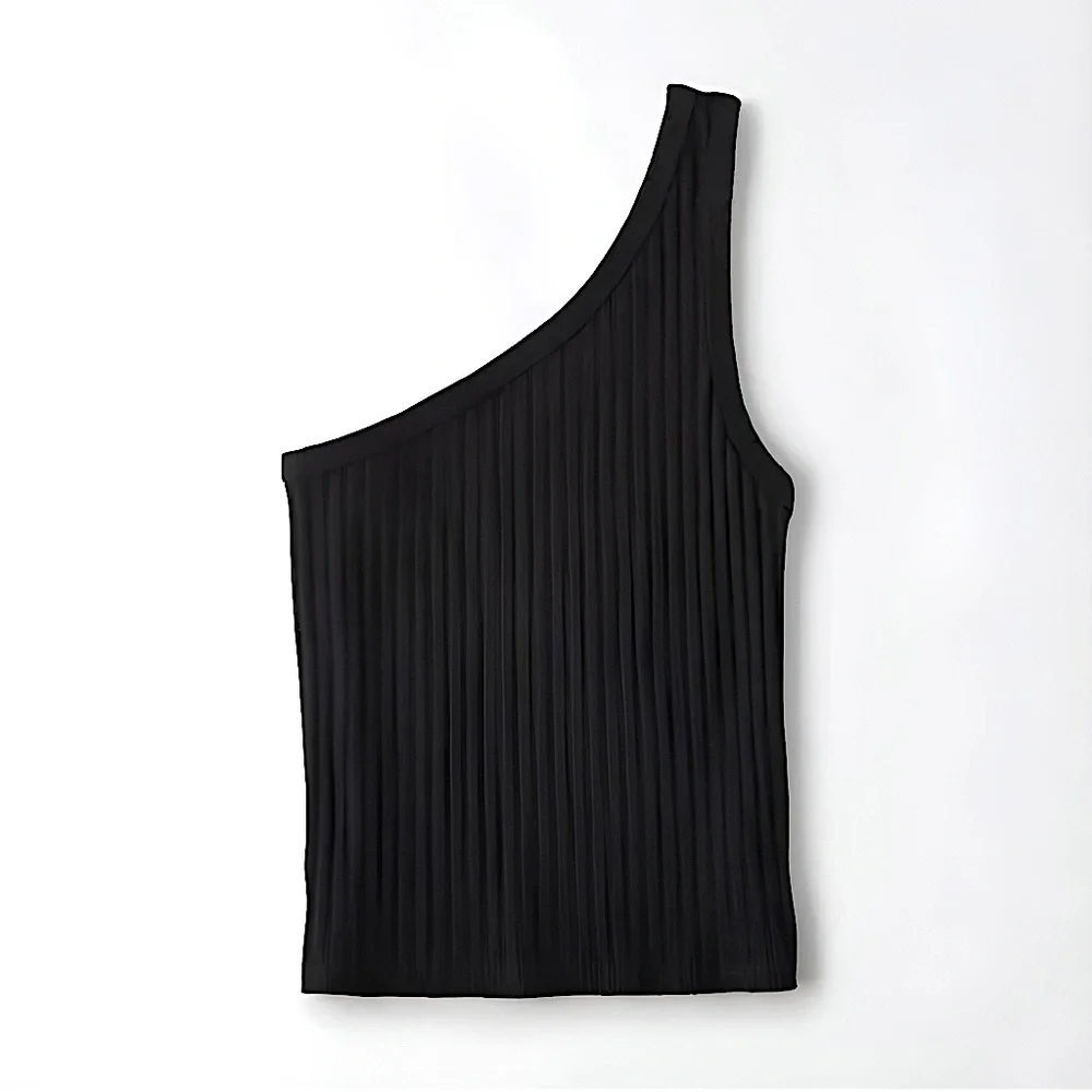 AE Ribbed One-Shoulder Tank - Picture 2 of 2